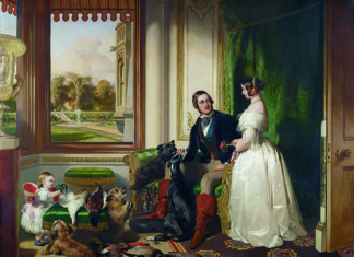 WQueen Victoria and Prince Albert in a painting by Edwin Landseer depecting the couple at Windsor Castle